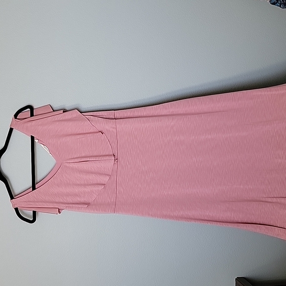 Soft surroundings NWT Roxanna Romantic Pink Flounce Ruffle Vneck Maxi Medium - Picture 2 of 11